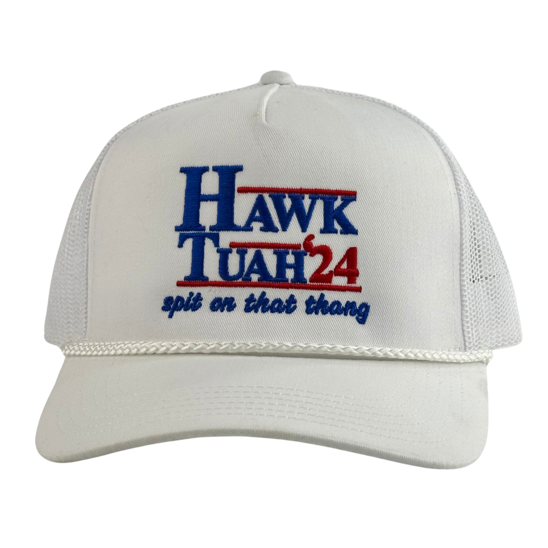 Hawk Tuah 2024 Trucker Hat -White